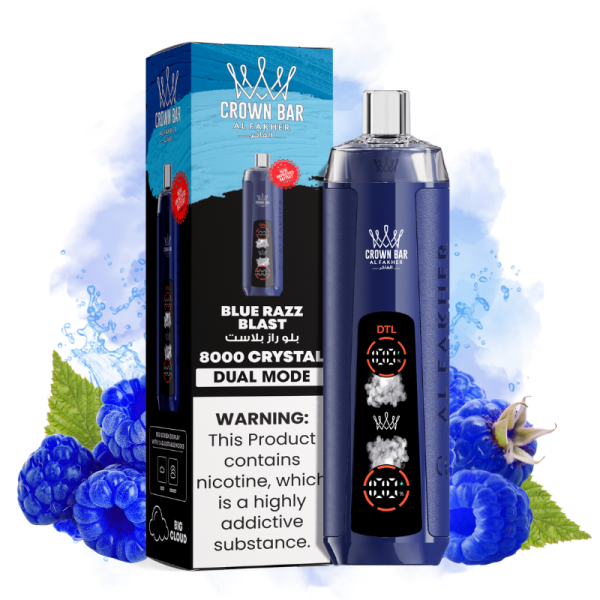 Al Fakher Crystal 8000 Blue Razz Blast Smaak | EU-magazijn | Al Fakher Nederland Al Fakher Crystal 8000 Blue Razz Blast Smaak | EU-magazijn | Al Fakher Nederland
