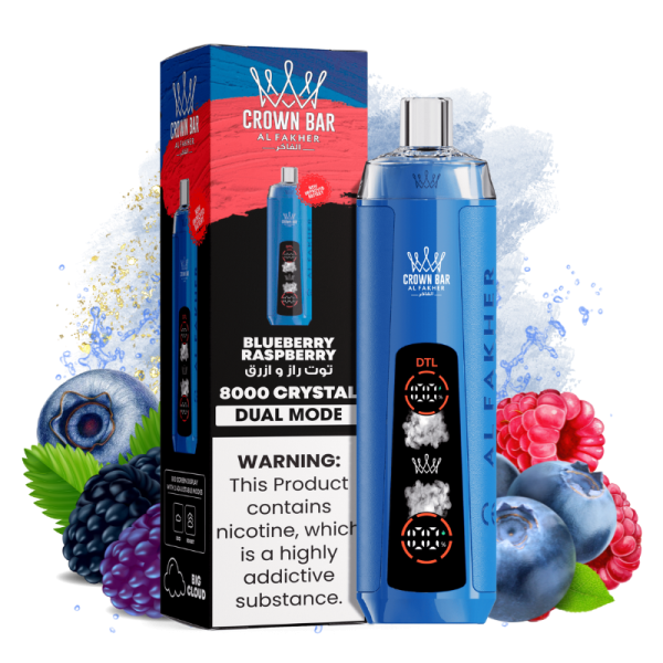 Al Fakher Crystal 8000 Blueberry Raspberry Smaak - Al Fakher Nederland